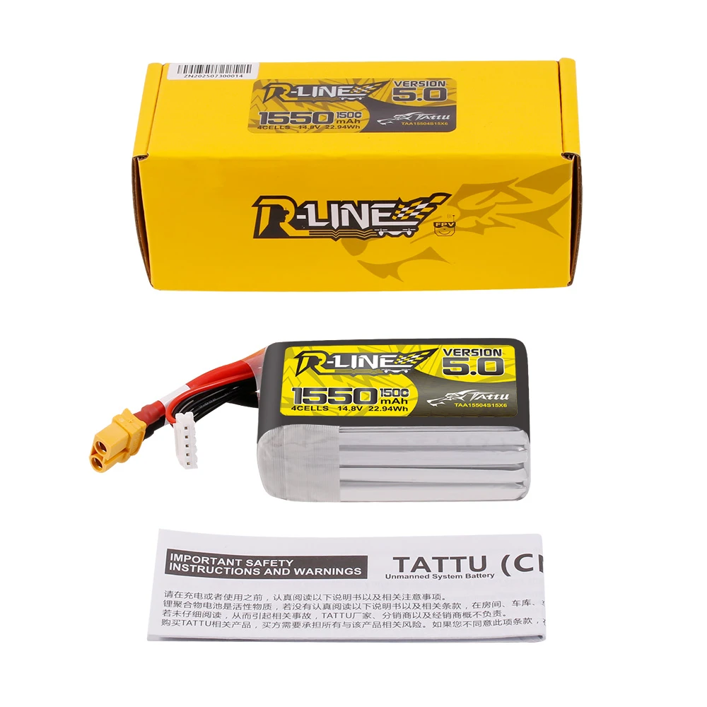 Tattu R-Line Version 5.0 1550mAh 4S 150C 14.8V XT60 - Image 3