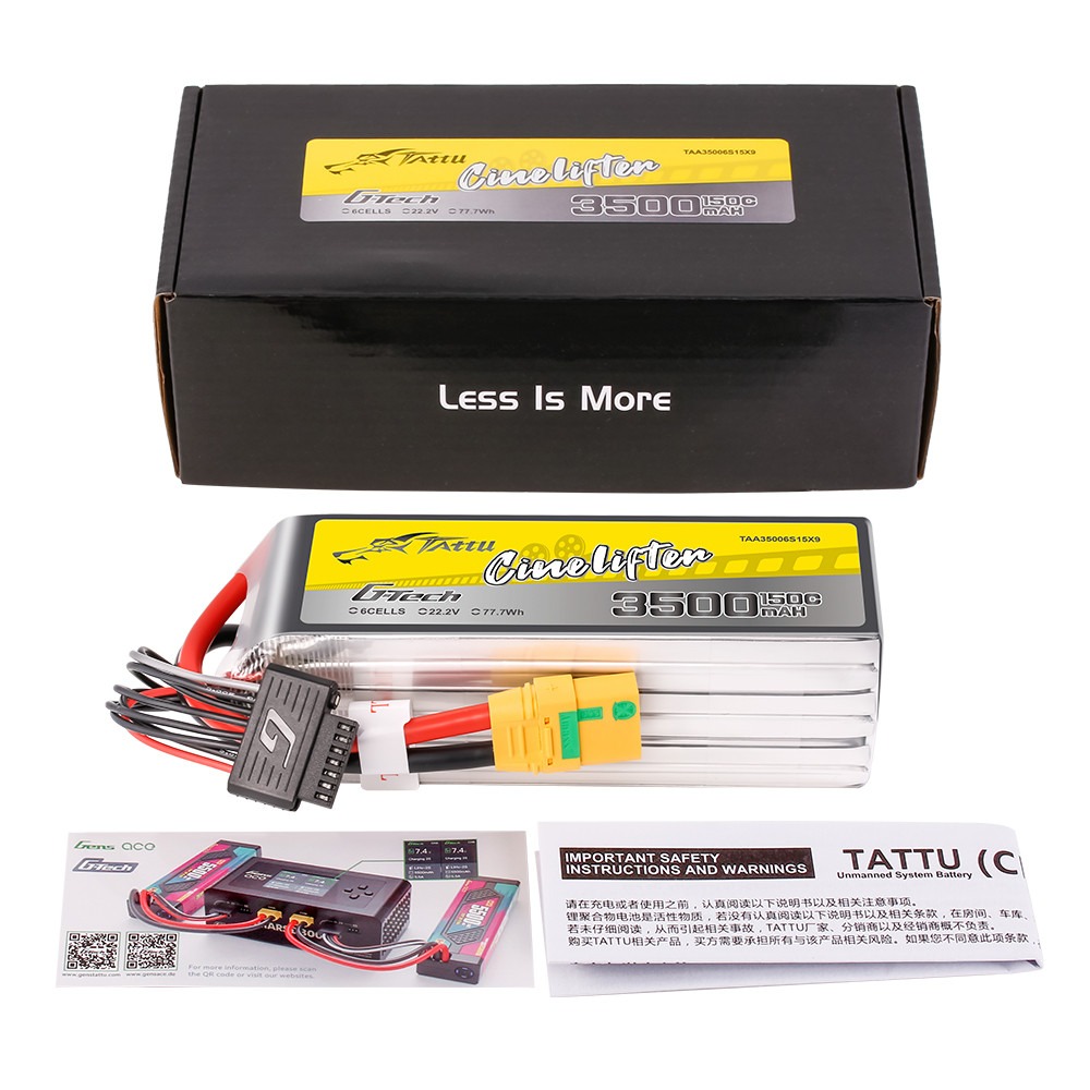 Tattu Cinelifter 3500mAh 6S 150C 6S 22.2V XT60 - Image 3